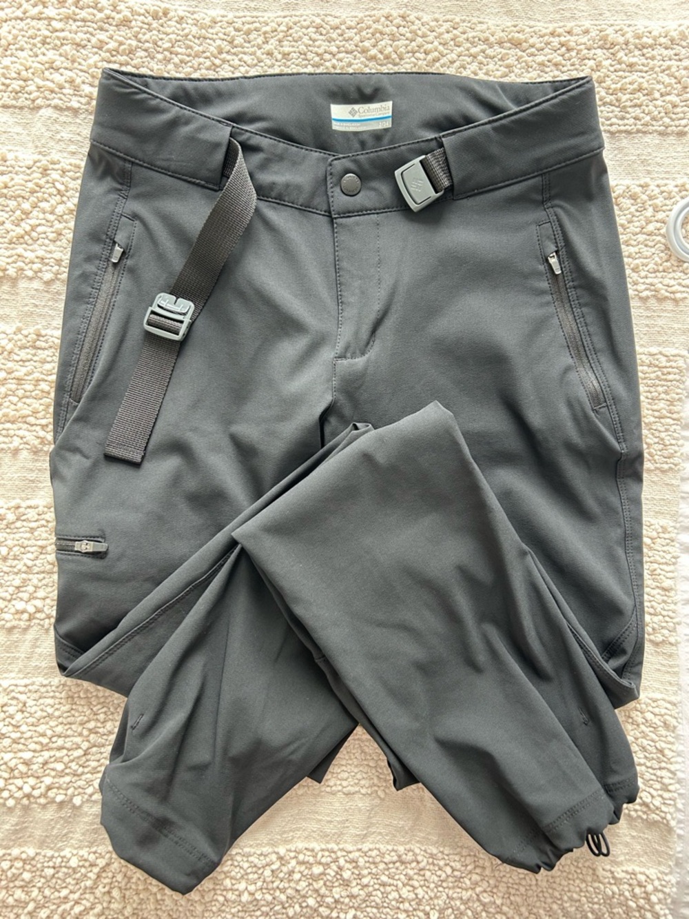 Columbia Women's Black Straight-Leg Hiking Pants with Integrated Belt